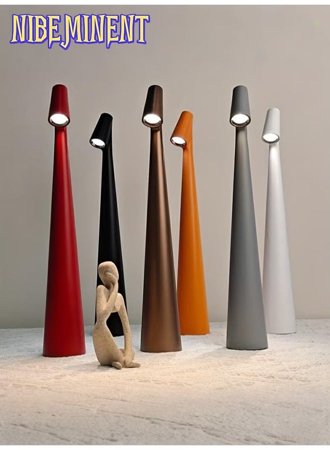 NIBEMINENT Portable LED Table Lamp, Touch Control LED Table Lamp, Modern Design Table Lamp, Rechargeable LED Table Lamp for Home Decoration (Sand Coffee) - Image 2